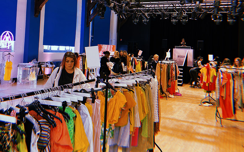 A clothing stand in the Debating Hall