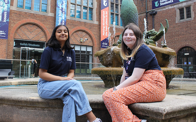 a photo of student staff sat in mermaid square