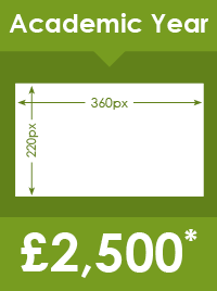 Academic Year £1400*. Dimentions 360px (width) and 220px (height)