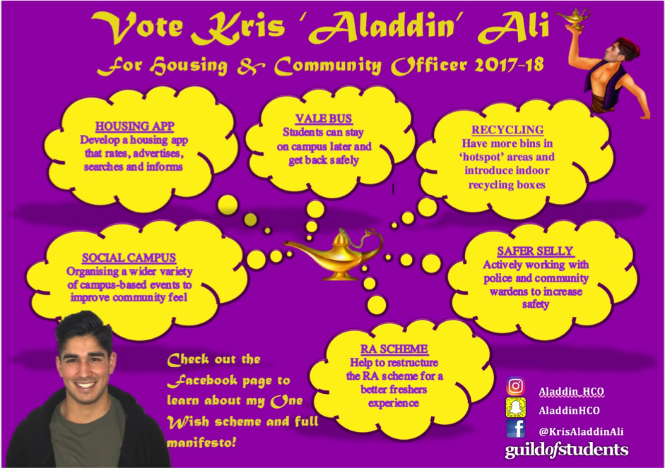 Kris Ali - Housing & Community Officer 2017-18 Manifesto