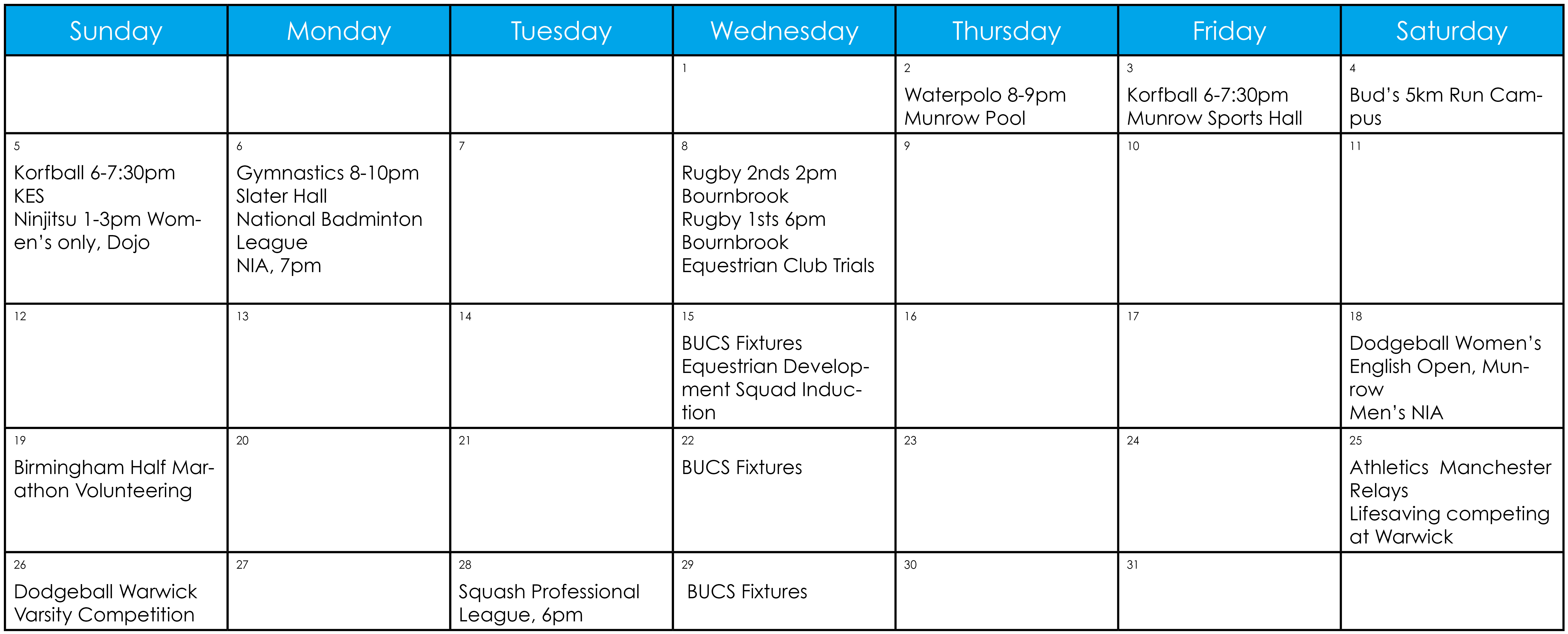 Timetable